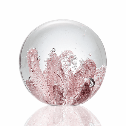 SPI Home Pink Coral Glass Sphere / Paper Weight