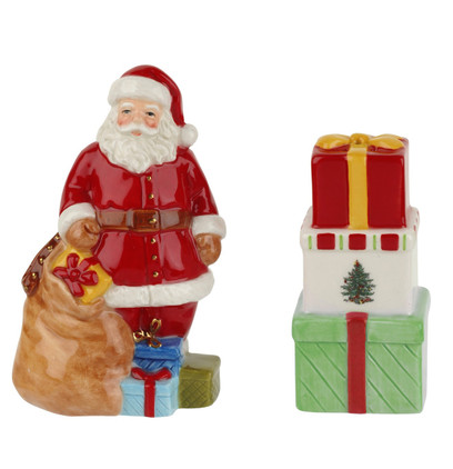 Spode Christmas Tree Santa & Gifts Salt & Pepper Set