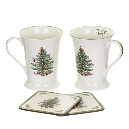 Spode Christmas Tree Pimpernel Gifts Mug and Coaster Set