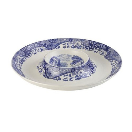 Spode Blue Italian 14.5 inch Chip & Dip Set