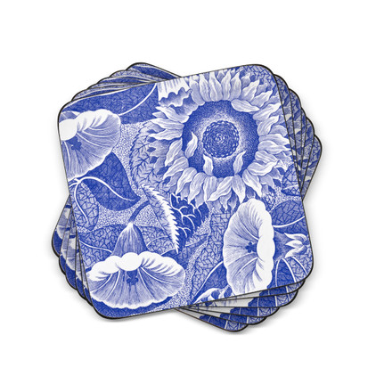 Spode Blue Room Sunflower Pimpernel Coasters Set of 6