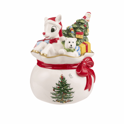 Spode Christmas Tree Figural Rudolph Candy Bowl