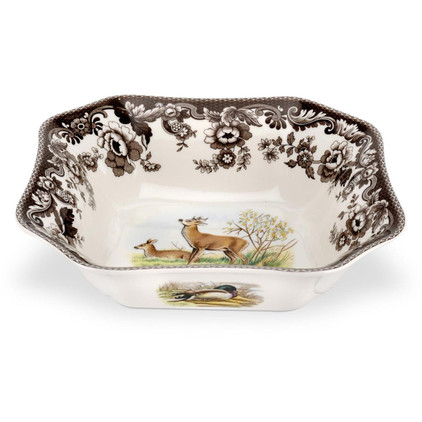 Spode Woodland Square Salad Bowl - Deer Design