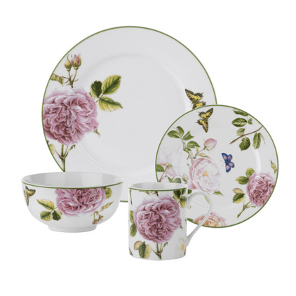 Spode Home 16 Piece Dinnerware Set Roses