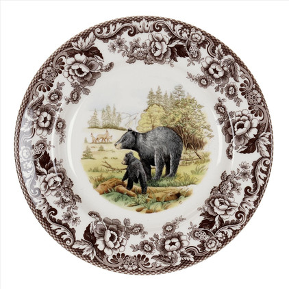 Spode Woodland American Wildlife Collection 8 inch Salad Plate - Black Bear