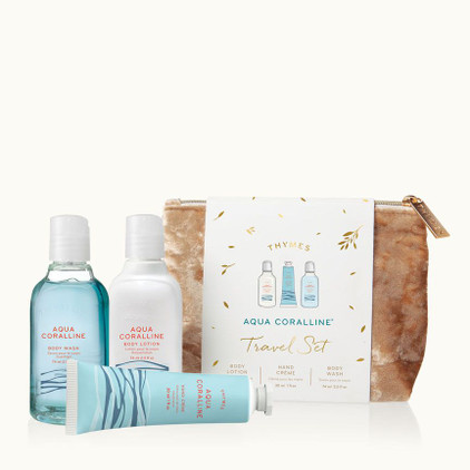 Thymes Giftables Travel Set with Beauty Bag: Aqua Coralline