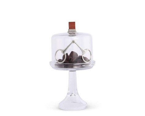 Vagabond House Glass Dome Stand - Short - Leather Knob Horse Bit