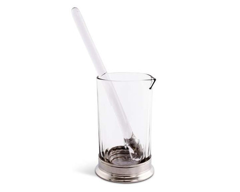 Vagabond House Mixing Pitcher and Stirrer - Hatched Glass