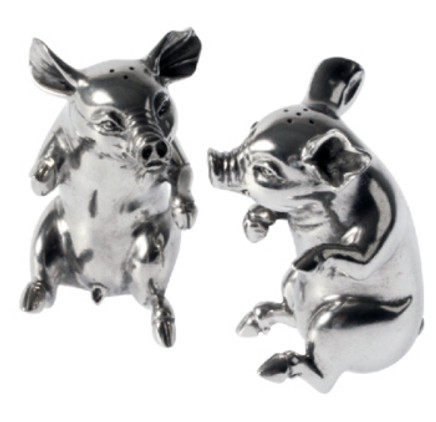 Vagabond House Pewter Salt and Pepper - Pig