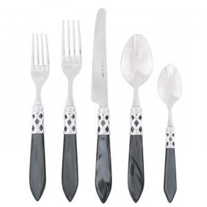 Vietri Aladdin Brilliant Charcoal Five-Piece Place Setting