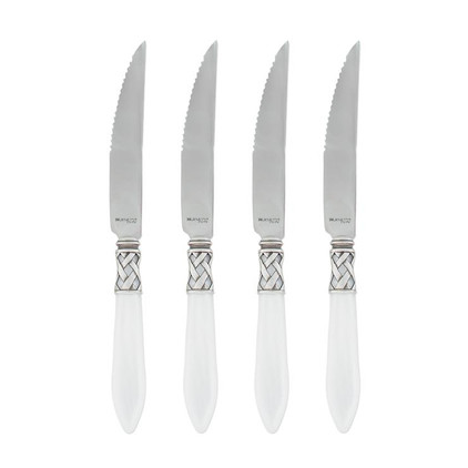 Vietri Aladdin Antique White Steak Knives - Set of 4
