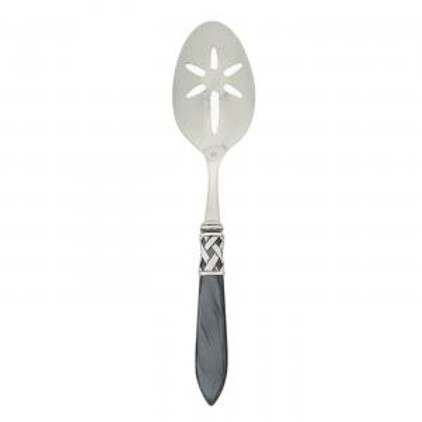 Vietri Aladdin Antique Charcoal Slotted Serving Spoon