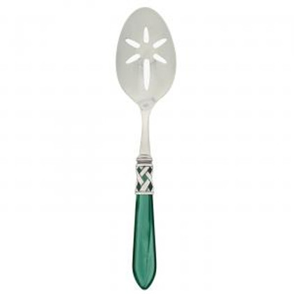 Vietri Aladdin Antique Green Slotted Serving Spoon