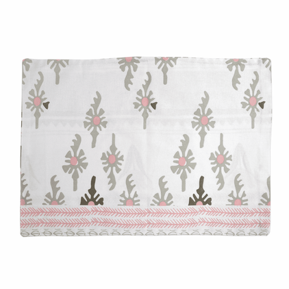 Vietri Bohemian Linens Gray Pink Reversible Placemats - Set of 4