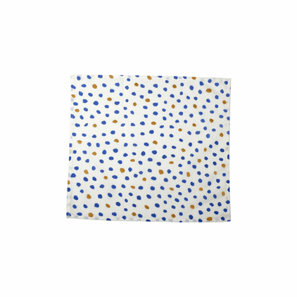 Vietri Bohemian Linens Dot Blue/Gold Napkins - Set of 4