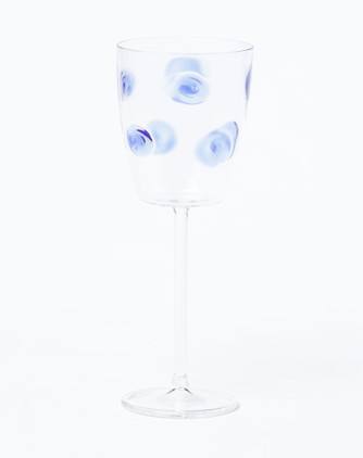 Vietri Contessa Blue Stemless Wine Glass