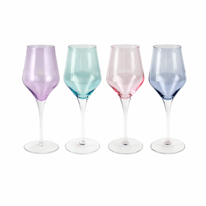 Vietri Contessa Assorted Wine Glasses - Set of 4