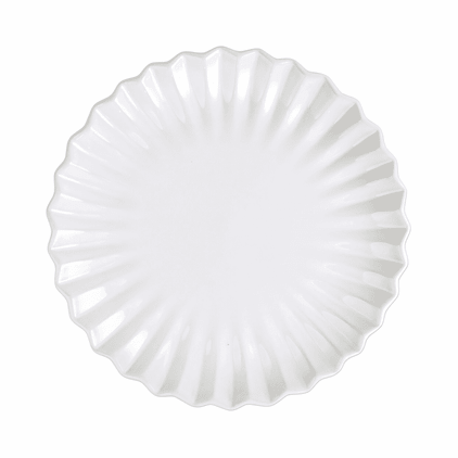 VIETRI Incanto Stone White Pleated Dinner Plate