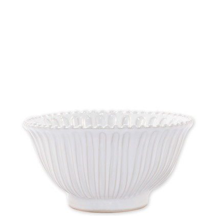 Vietri Incanto Stone White Stripe Small Serving Bowl