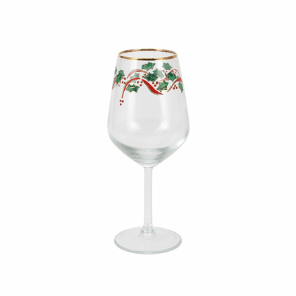 Vietri Holly Wine Glass - Set of 4