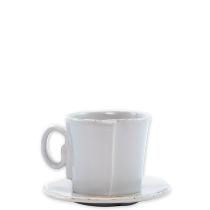 Vietri Lastra Light Gray Espresso Cup & Saucer