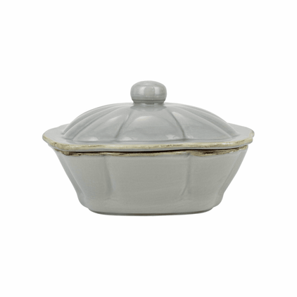 Vietri Italian Bakers Gray Square Covered Casserole Dish