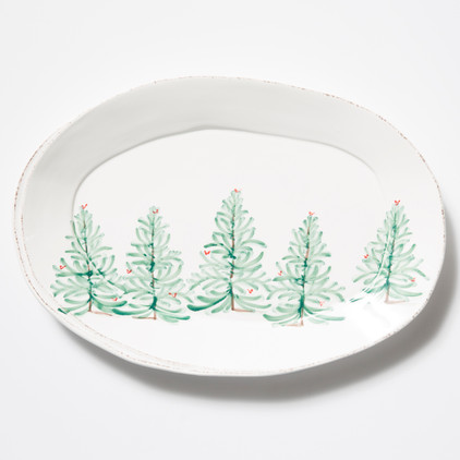 Vietri Lastra Holiday Oval Platter