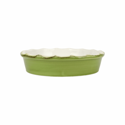 Vietri Italian Bakers Green Pie Dish