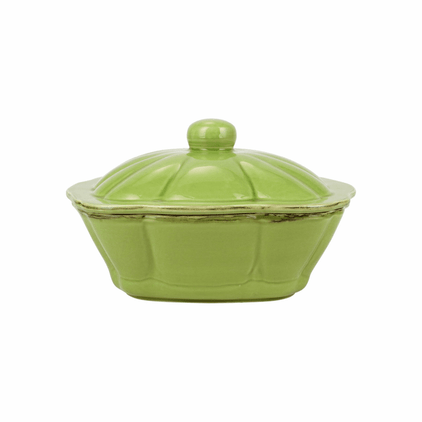 Vietri Italian Bakers Green Square Covered Casserole Dish