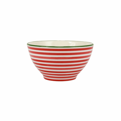 Vietri Mistletoe Stripe Cereal Bowl - Set of 4