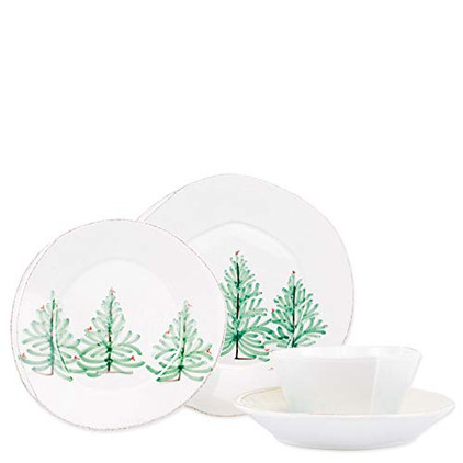 Vietri Lastra Holiday Four-Piece Place Setting