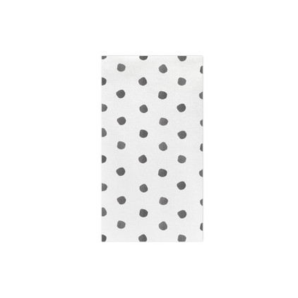 VIETRI Papersoft Napkins Gray Dot Guest Towels (Pack of 20)