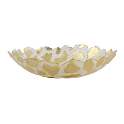 Vietri Rufolo Glass Gold Giraffe Medium Shallow Bowl