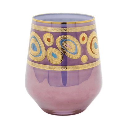 Vietri Regalia Purple Stemless Wine Glass