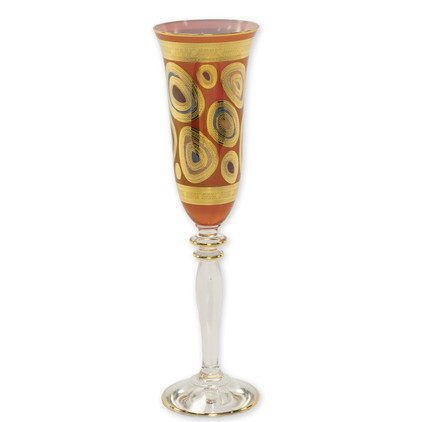 Vietri Regalia Orange Champagne Glass