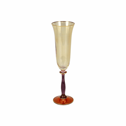 Vietri Regalia Deco Red Champagne Glass