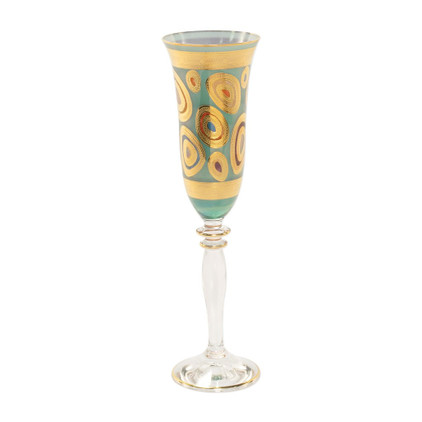 Vietri Regalia Aqua Champagne Glass