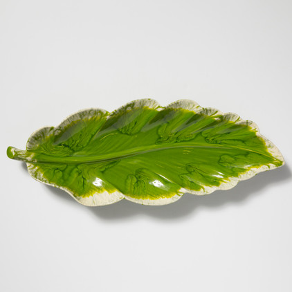 Vietri Reactive Leaves Long Platter