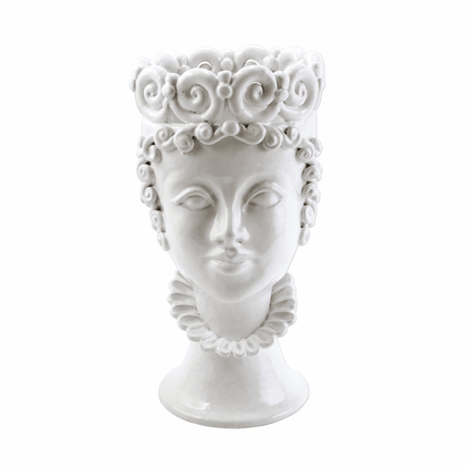 Vietri Sicilian Heads White Large Queen Head