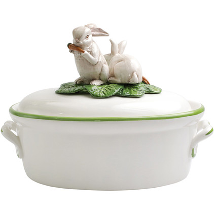 VIETRI Spring Vegetables Tureen with Bunnies