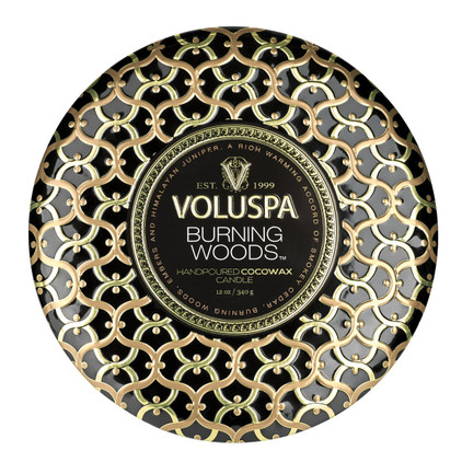 Voluspa Burning Woods 3 Wick Tin