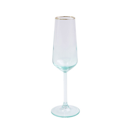 Viva by VIETRI Rainbow Turquoise Champagne Flute - Set of 4