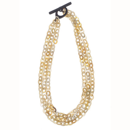 Vivo Studios 3 Strand Horn Chain Necklace With Toggle