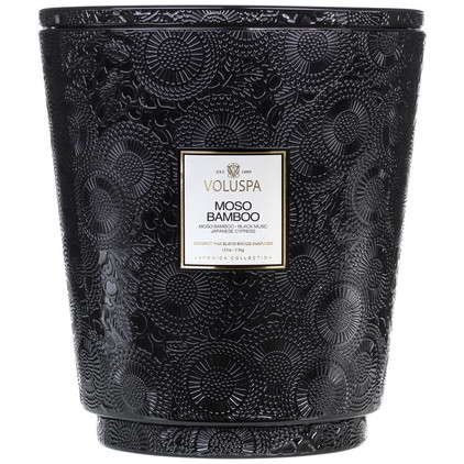 Voluspa Moso Bamboo 123 Oz Hearth Candle With Lid/Tray