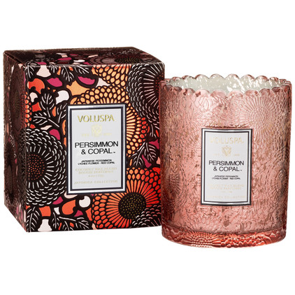 Voluspa Scalloped Persimmon & Copal Boxed Candle