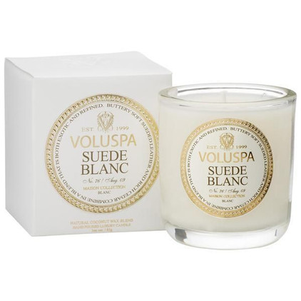 Voluspa Suede Blanc Classic Maison Boxed Votive