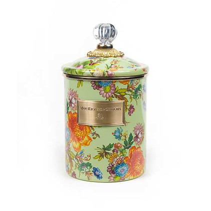 MacKenzie Childs Flower Market Medium Canister - Green