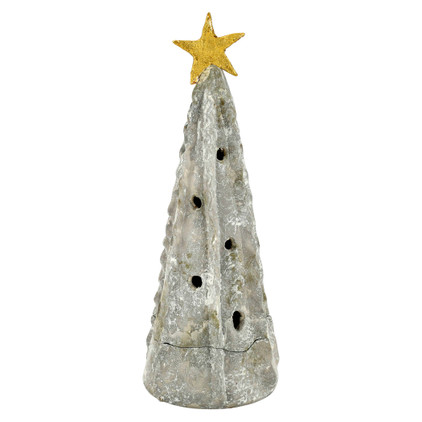 Vietri Foresta Gray Large Tree with Ribbon & Gold Star