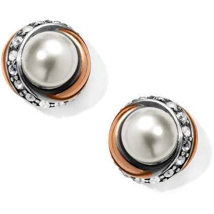 Brighton Neptunes Rings Pearl Button Earrings Cream