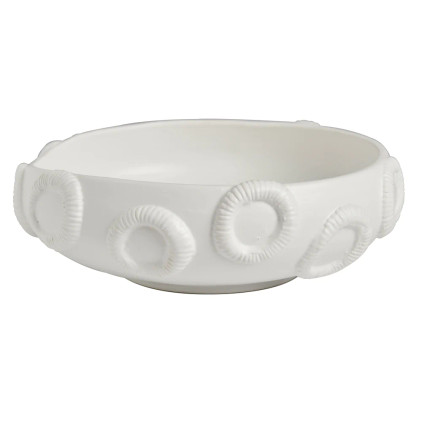 Abigails Rotunda White Bowl with Circle Accents